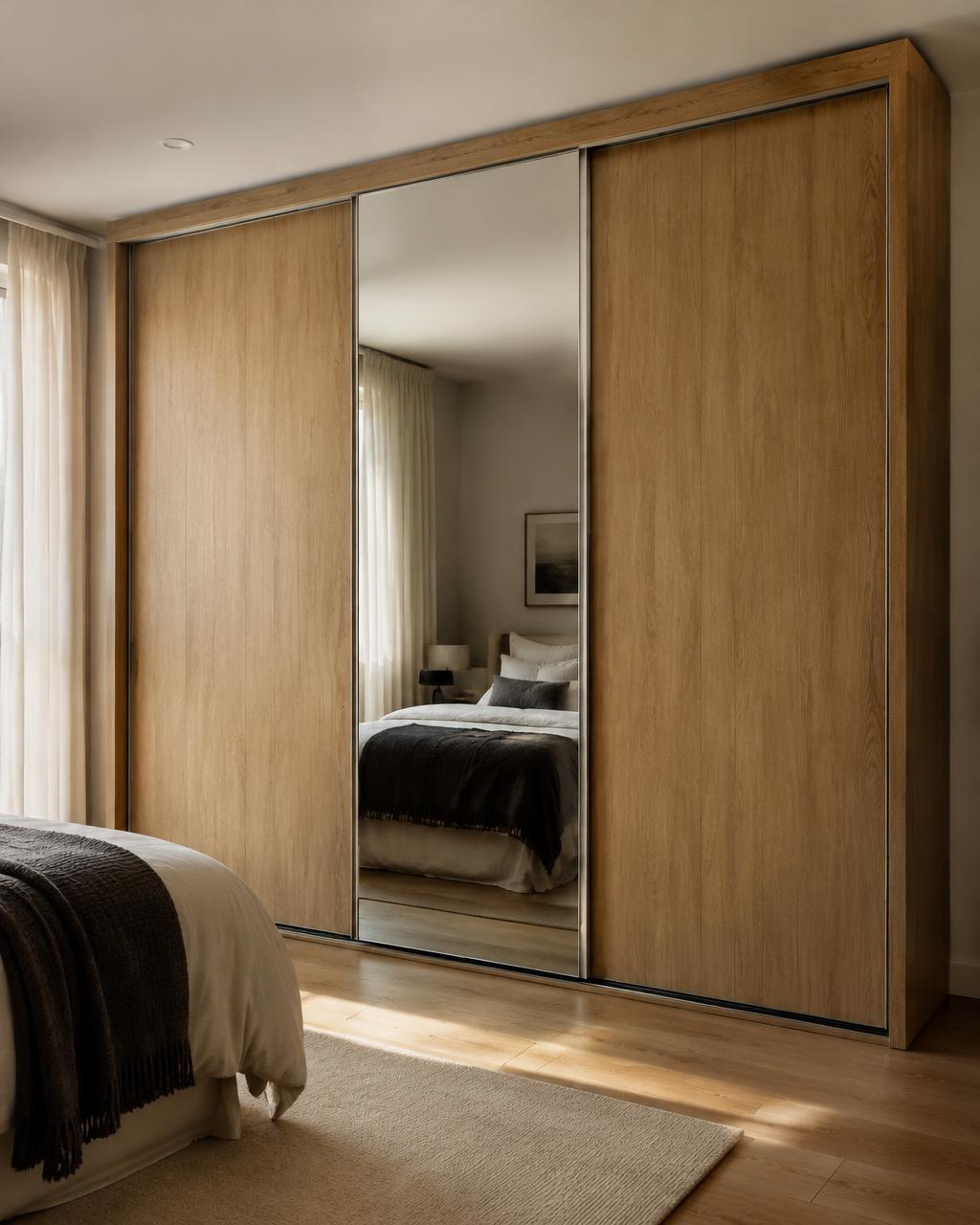 The Ordo Sliding Wardrobe in a serene architectural interior