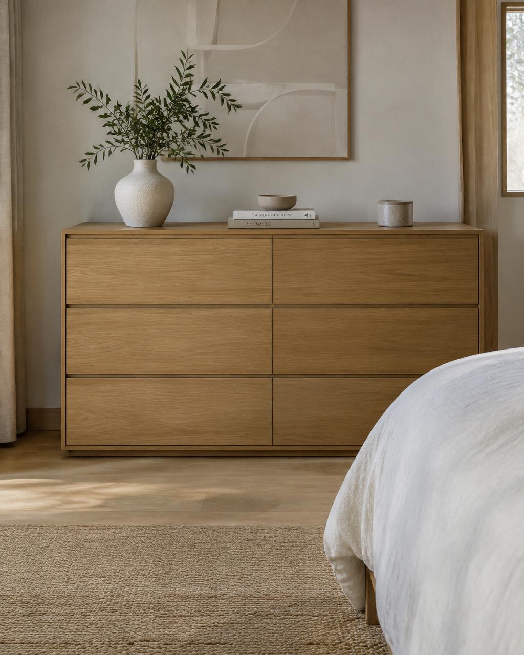 The Terra Chest of Drawers in a serene architectural interior